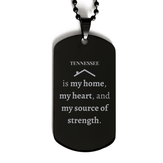 Tennessee is my home Gifts, Lovely Tennessee Birthday Christmas Black Dog Tag For People from Tennessee, Men, Women, Friends - Mallard Moon Gift Shop