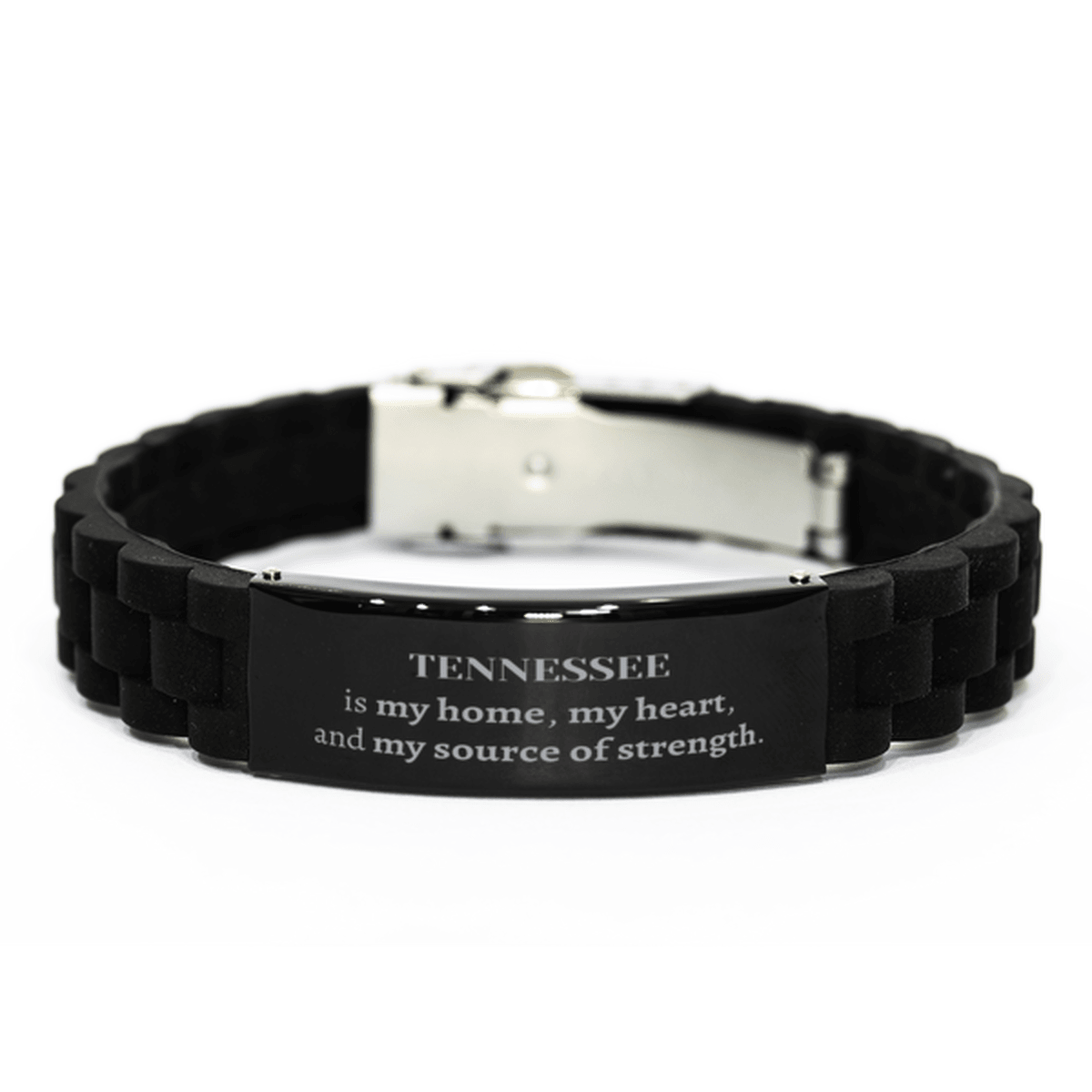 Tennessee is my home Gifts, Lovely Tennessee Birthday Christmas Black Glidelock Clasp Bracelet For People from Tennessee, Men, Women, Friends - Mallard Moon Gift Shop