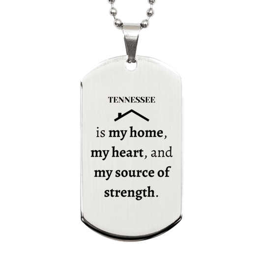 Tennessee is my home Gifts, Lovely Tennessee Birthday Christmas Silver Dog Tag For People from Tennessee, Men, Women, Friends - Mallard Moon Gift Shop