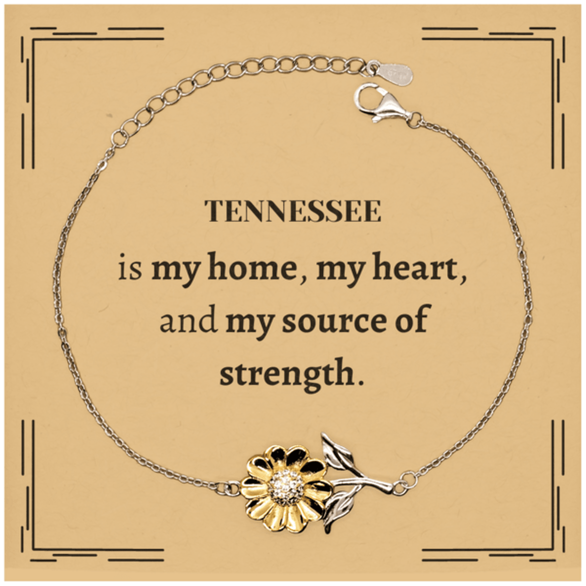 Tennessee is my home Gifts, Lovely Tennessee Birthday Christmas Sunflower Bracelet For People from Tennessee, Men, Women, Friends - Mallard Moon Gift Shop