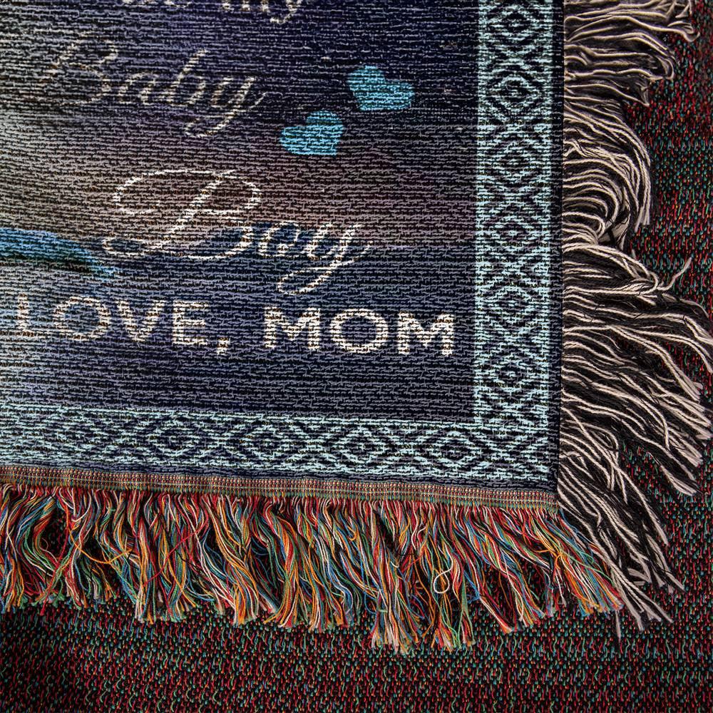 To My Son - You Will Always Be My Baby Boy Wolf and Cub Heirloom Woven Blanket - Mallard Moon Gift Shop