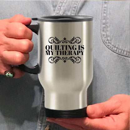Quilting is My Therapy Ceramic Coffee Mug Travel Mug Gift for Quilter - Mallard Moon Gift Shop