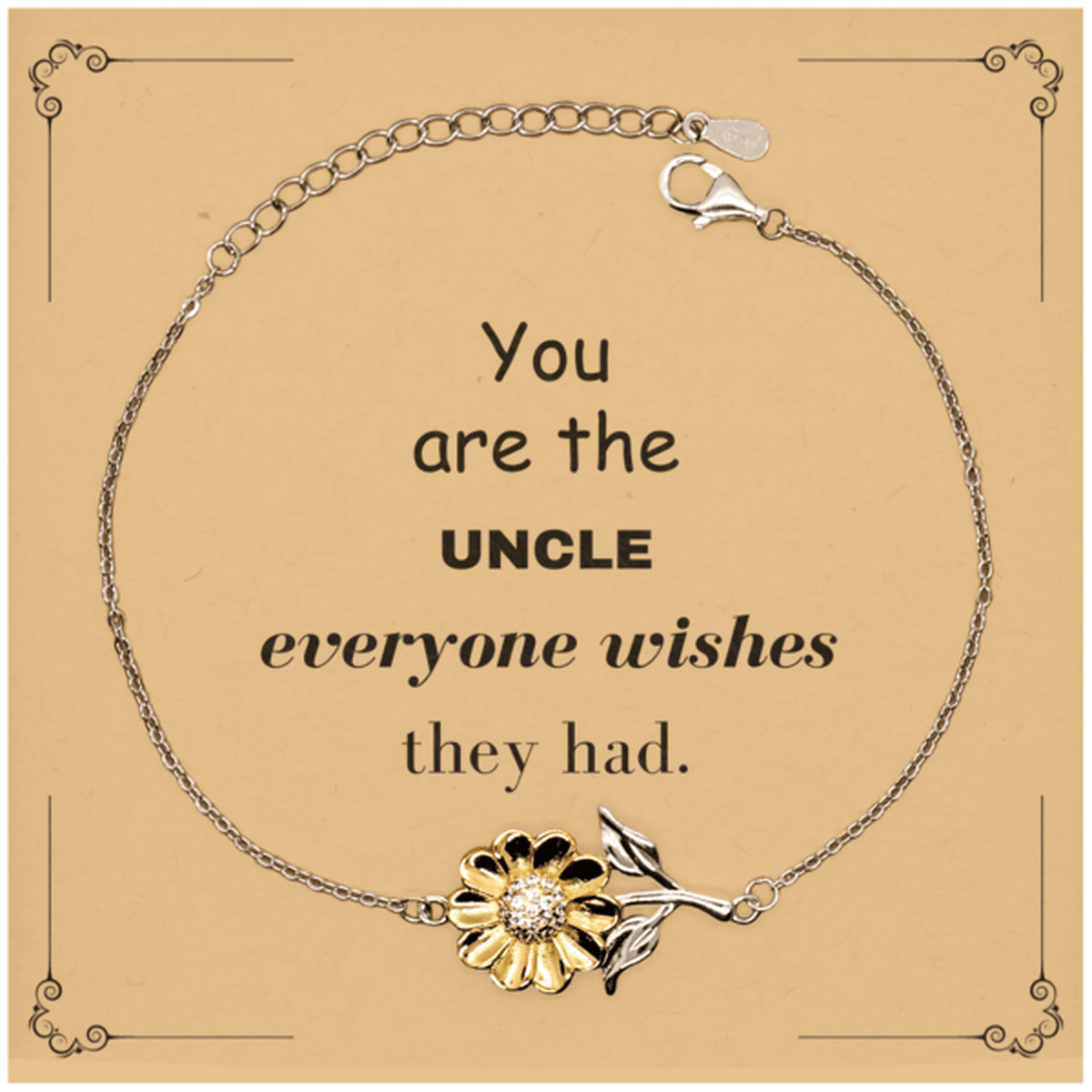 Uncle Sunflower Bracelet, Everyone wishes they had, Inspirational Bracelet For Uncle, Uncle Gifts, Birthday Christmas Unique Gifts For Uncle - Mallard Moon Gift Shop
