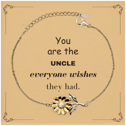 Uncle Sunflower Bracelet, Everyone wishes they had, Inspirational Bracelet For Uncle, Uncle Gifts, Birthday Christmas Unique Gifts For Uncle - Mallard Moon Gift Shop