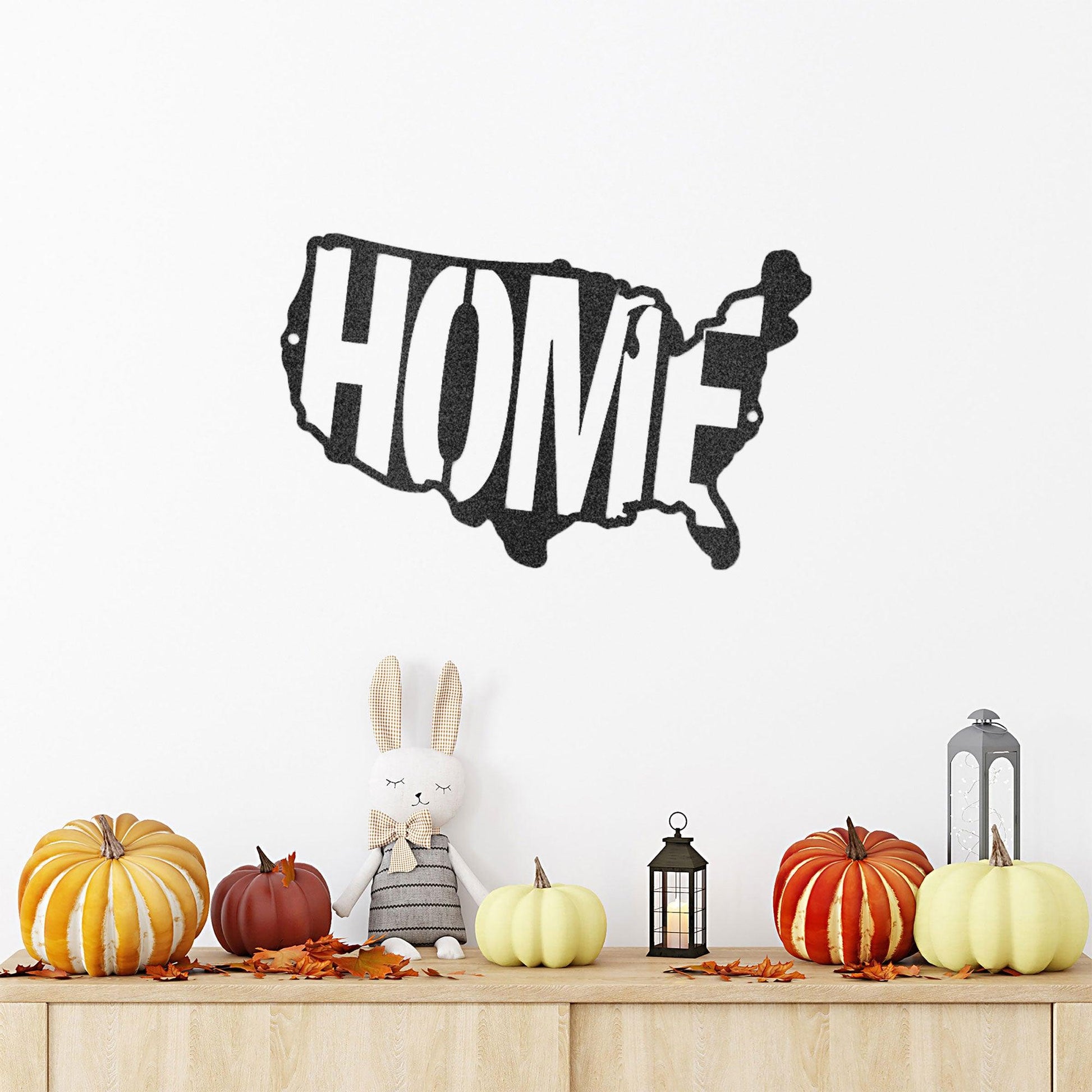 USA Home Indoor Outdoor Steel Wall Sign - Mallard Moon Gift Shop