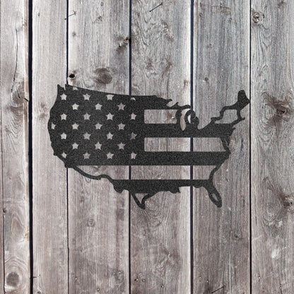 USA Flag Indoor Outdoor Steel Wall Sign Art - Mallard Moon Gift Shop