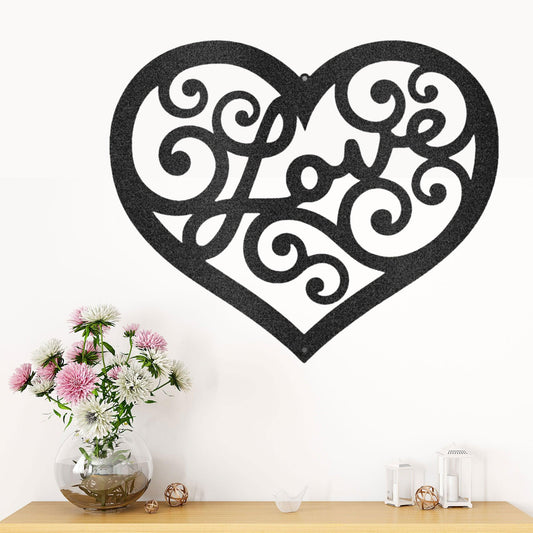Love Heart Swirl Metal Wall Art - Mallard Moon Gift Shop