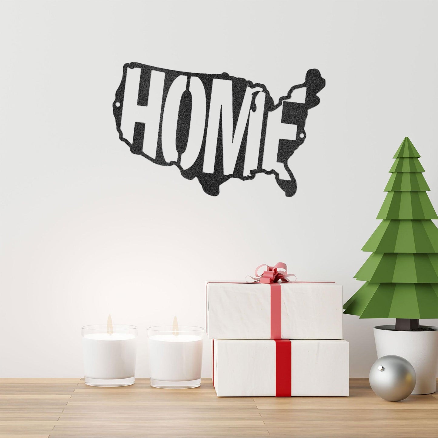 USA Home Indoor Outdoor Steel Wall Sign - Mallard Moon Gift Shop