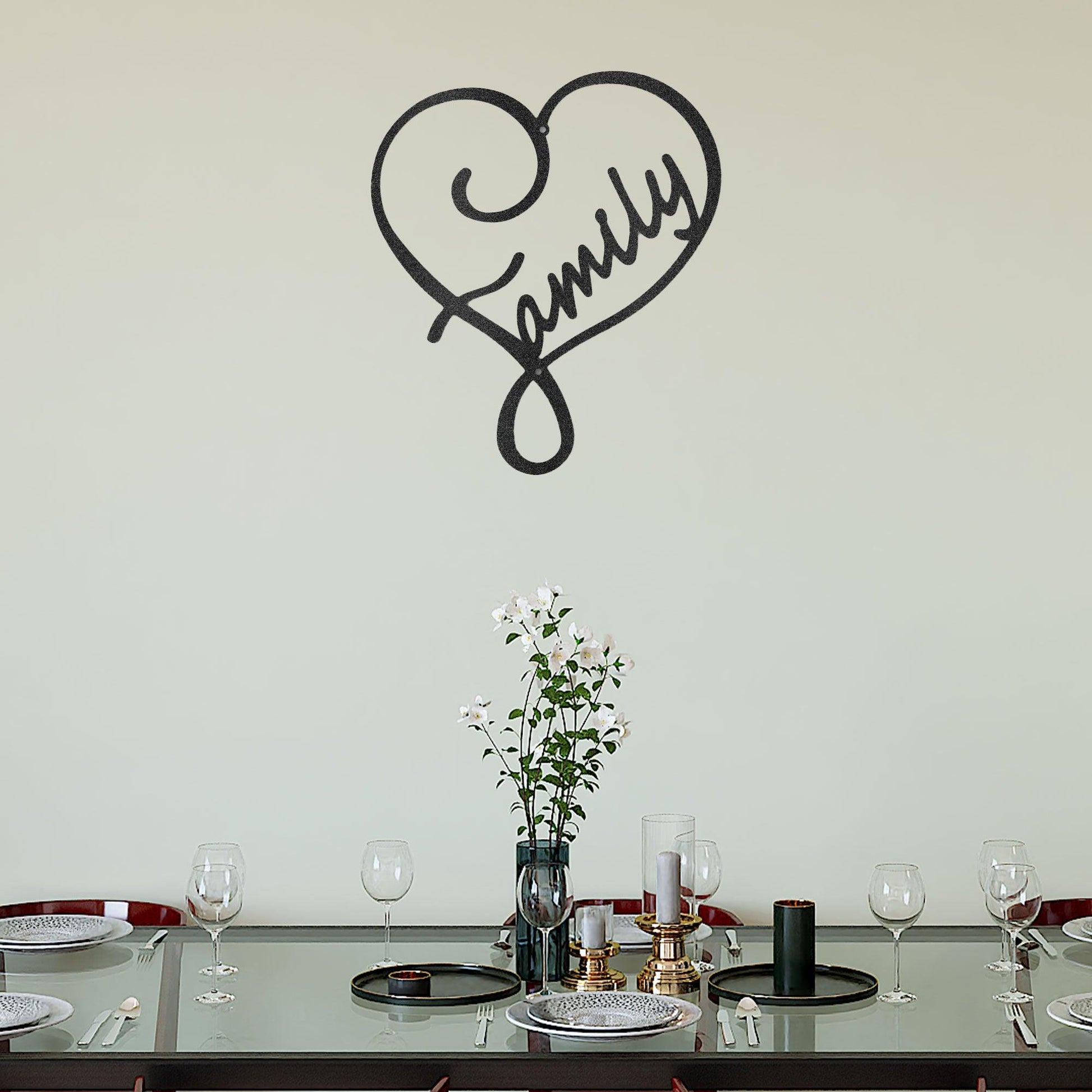 Family Love Indoor Outdoor Steel Wall Sign Metal Art - Mallard Moon Gift Shop