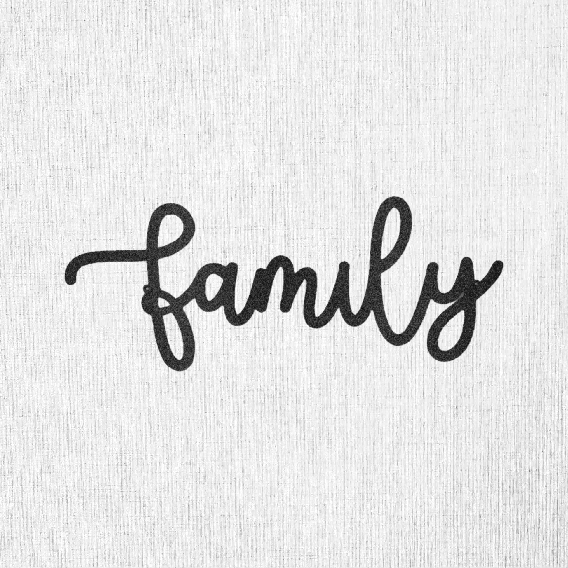 Family Script Indoor Outdoor Metal Wall Art - Mallard Moon Gift Shop