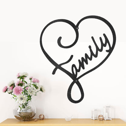 Family Love Indoor Outdoor Steel Wall Sign Metal Art - Mallard Moon Gift Shop
