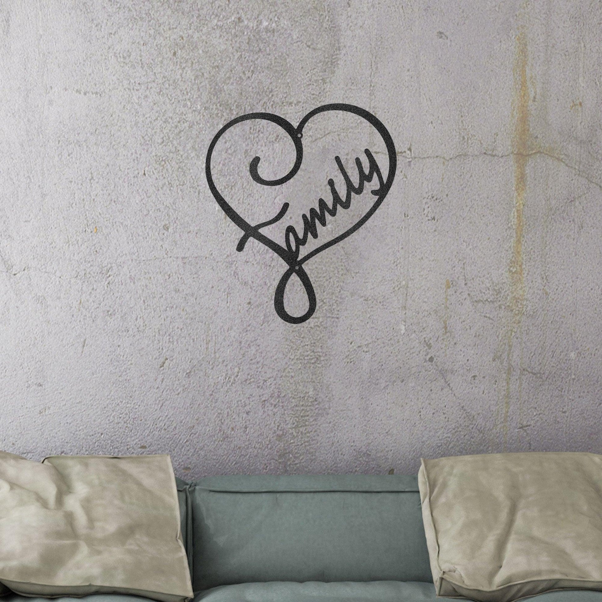 Family Love Indoor Outdoor Steel Wall Sign Metal Art - Mallard Moon Gift Shop