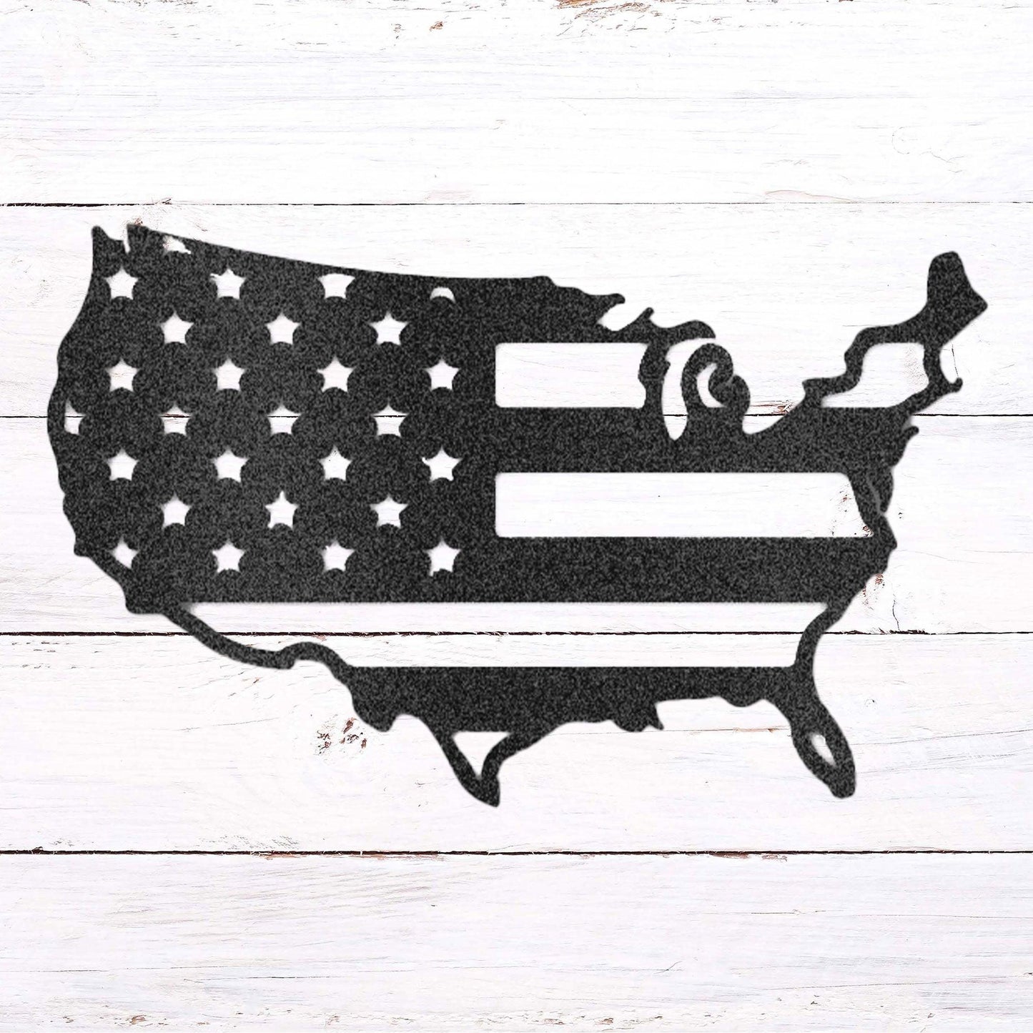 USA Flag Indoor Outdoor Steel Wall Sign Art - Mallard Moon Gift Shop