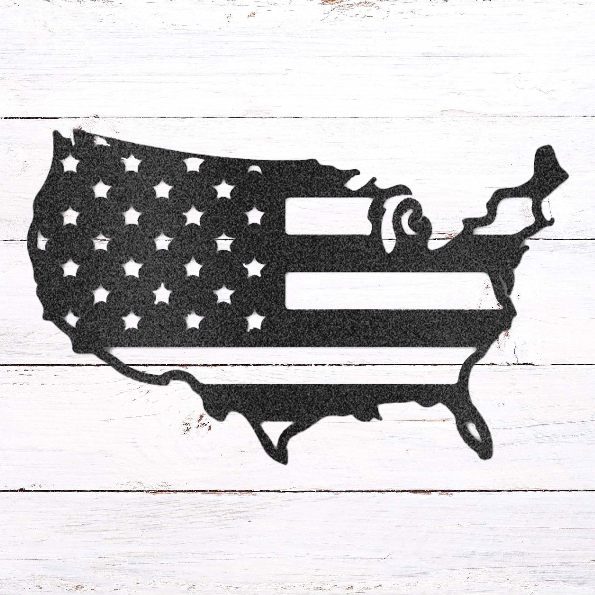USA Flag Indoor Outdoor Steel Wall Sign Art - Mallard Moon Gift Shop