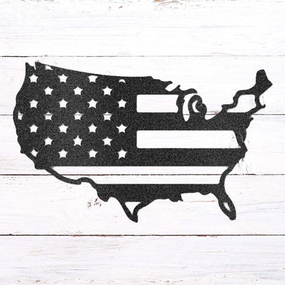 USA Flag Indoor Outdoor Steel Wall Sign Art - Mallard Moon Gift Shop