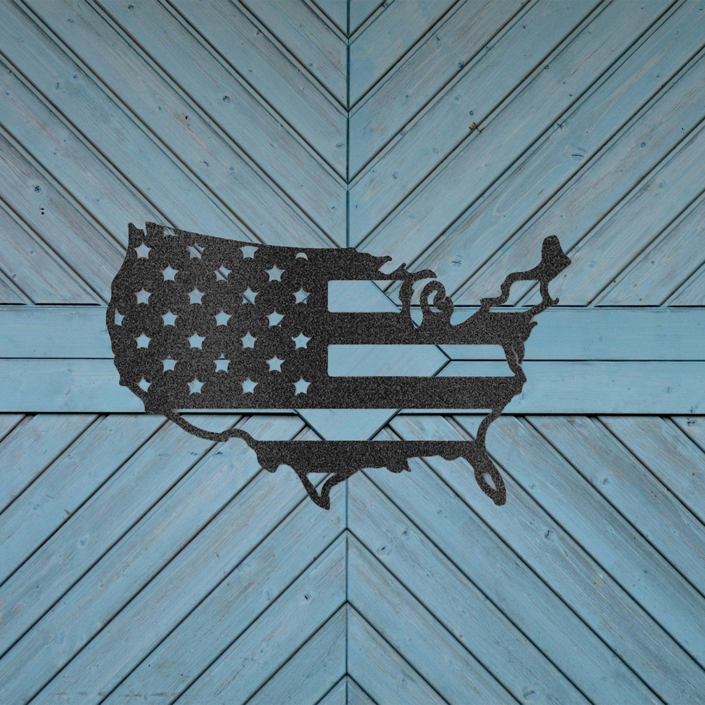 USA Flag Indoor Outdoor Steel Wall Sign Art - Mallard Moon Gift Shop