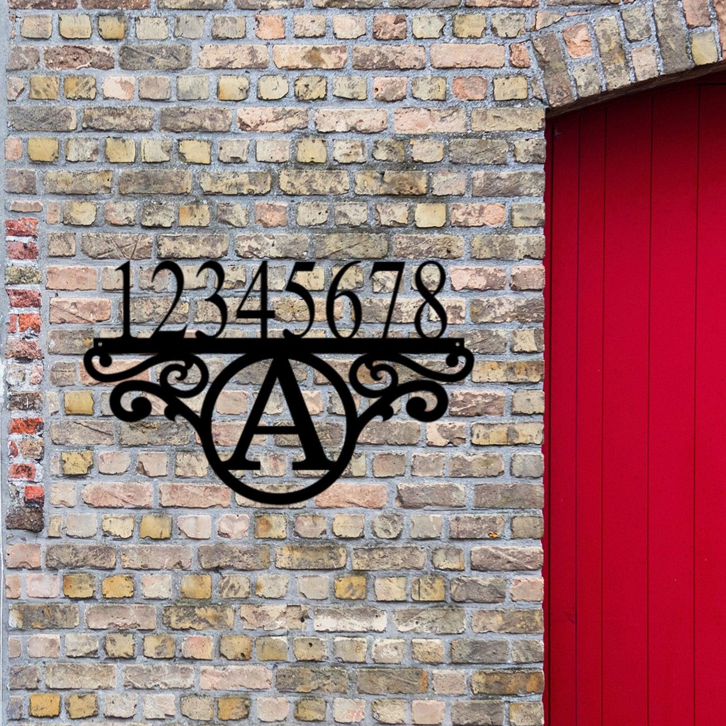 Initial Address Monogram Personalized Indoor Outdoor Steel Wall Sign Art - Mallard Moon Gift Shop