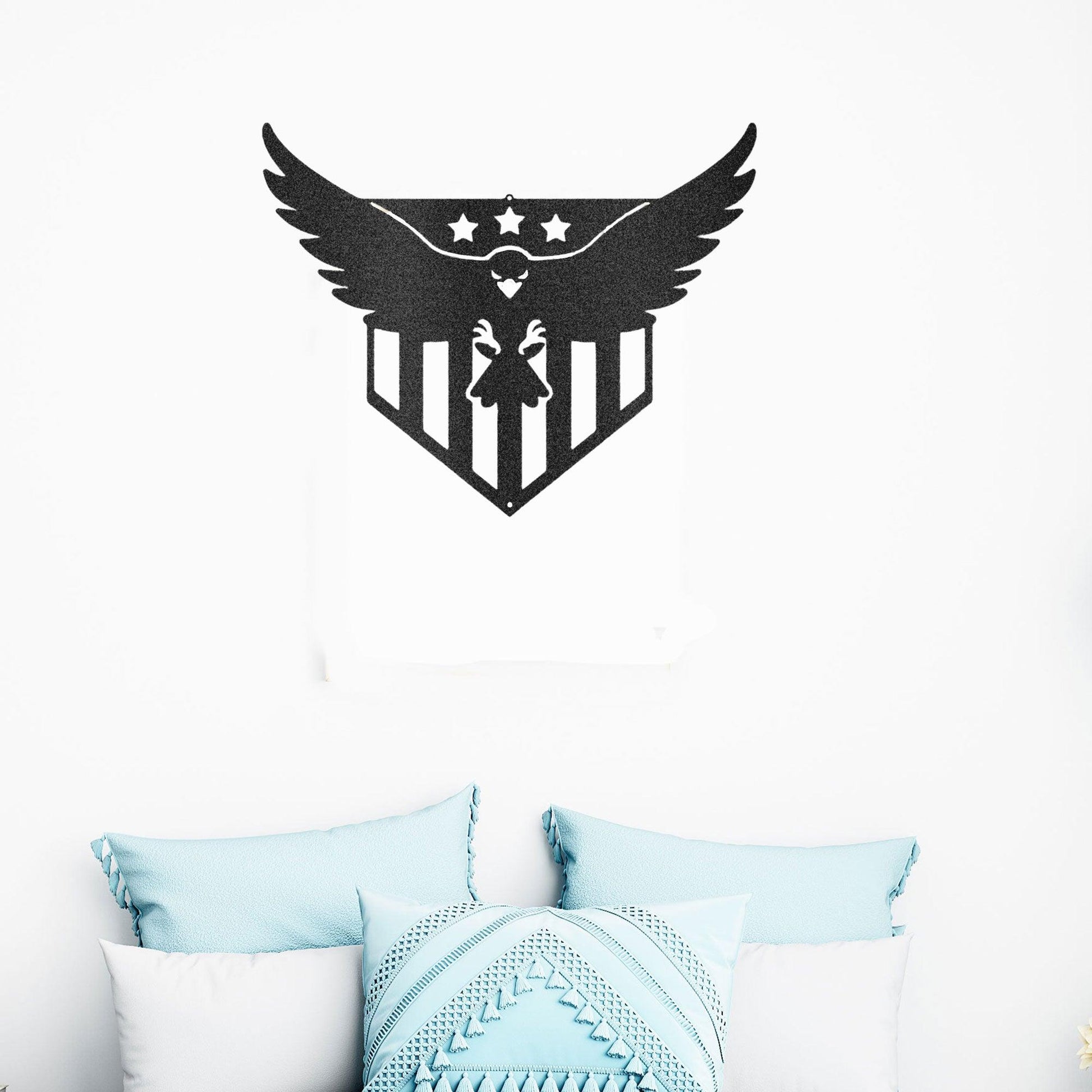 Swooping Eagle Patriotic Indoor Outdoor Steel Wall Sign - Mallard Moon Gift Shop