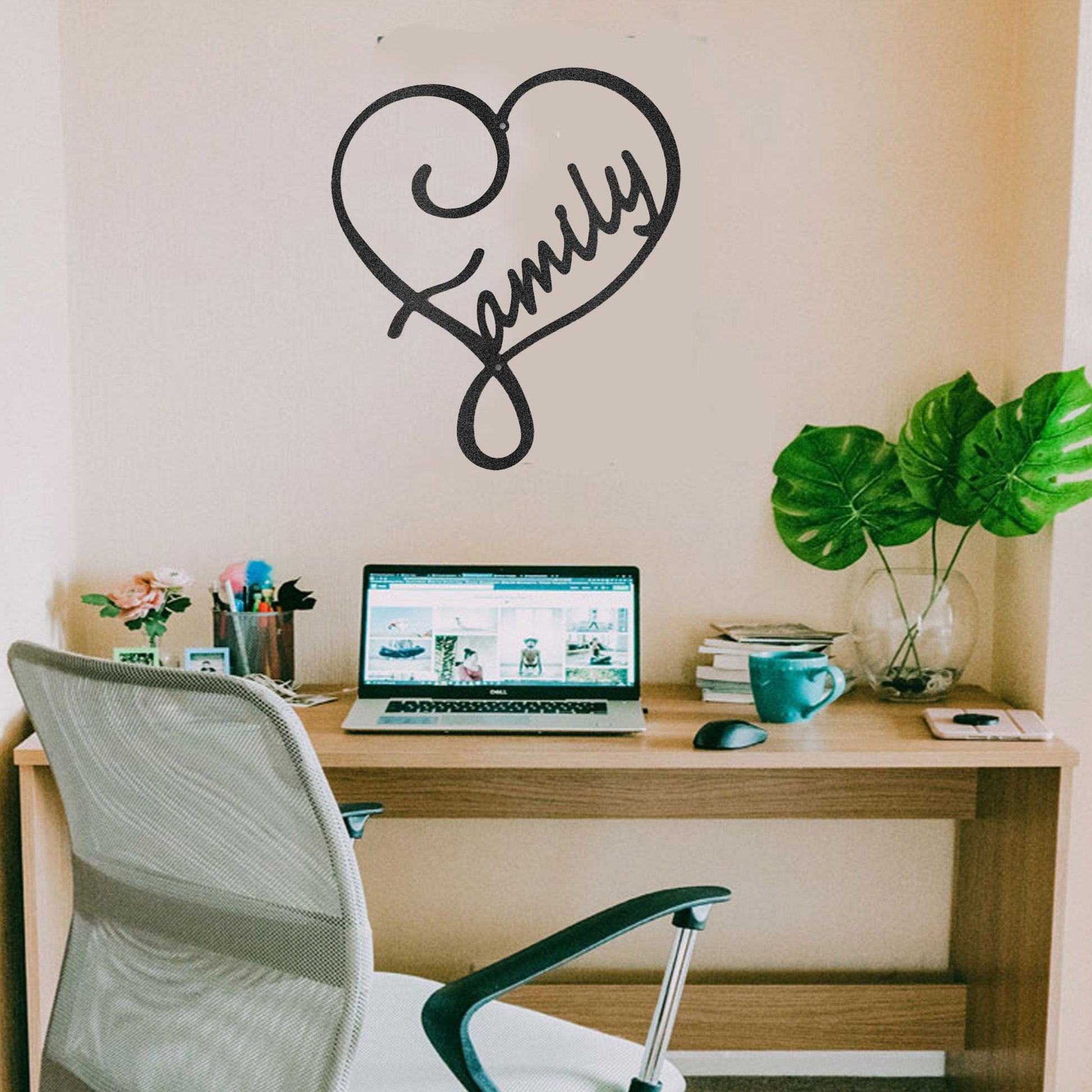 Family Love Indoor Outdoor Steel Wall Sign Metal Art - Mallard Moon Gift Shop