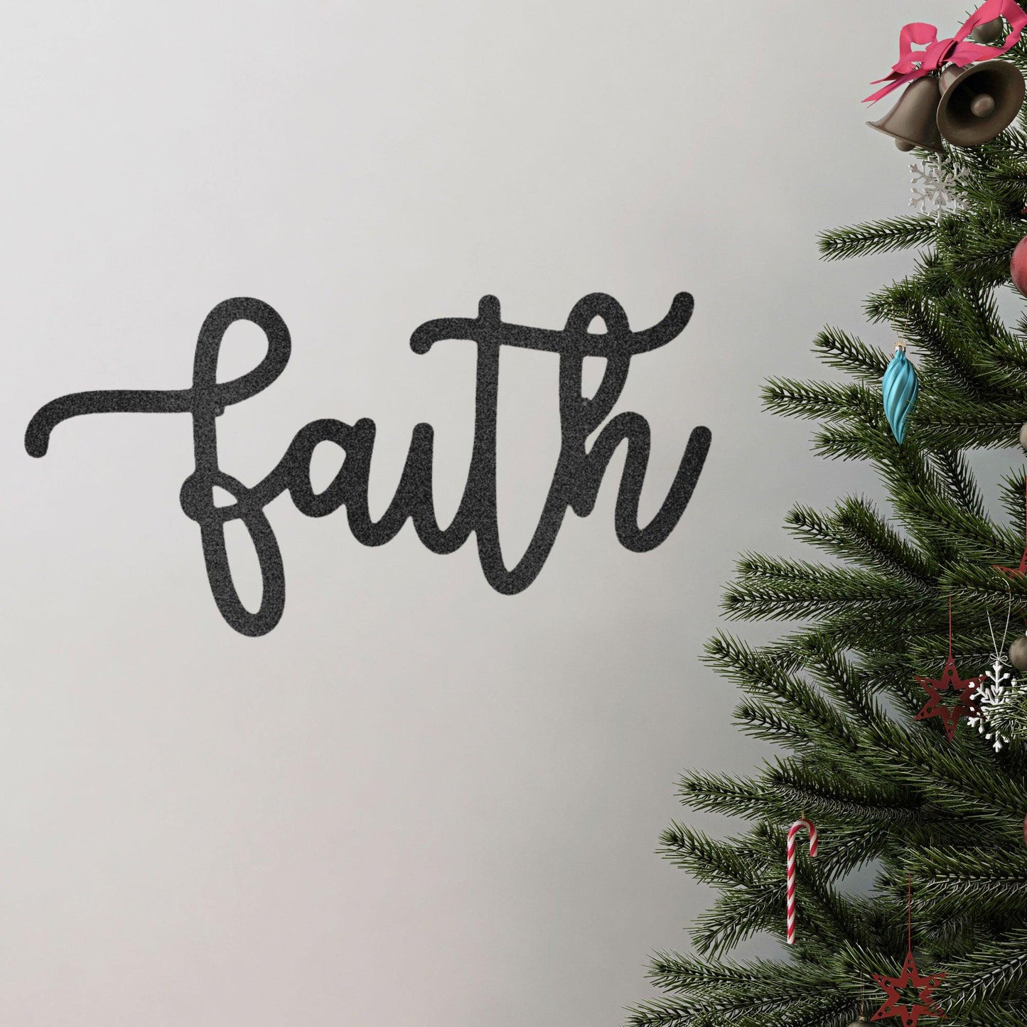 Faith Script Indoor Outdoor Steel Wall Sign - Mallard Moon Gift Shop