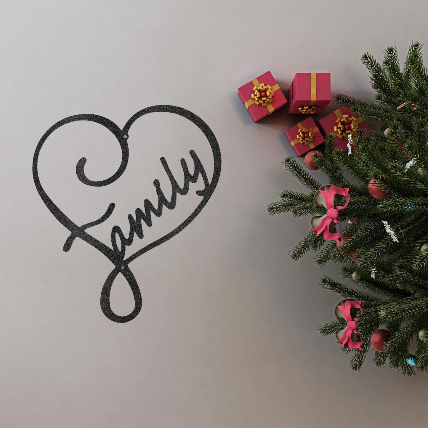 Family Love Indoor Outdoor Steel Wall Sign Metal Art - Mallard Moon Gift Shop