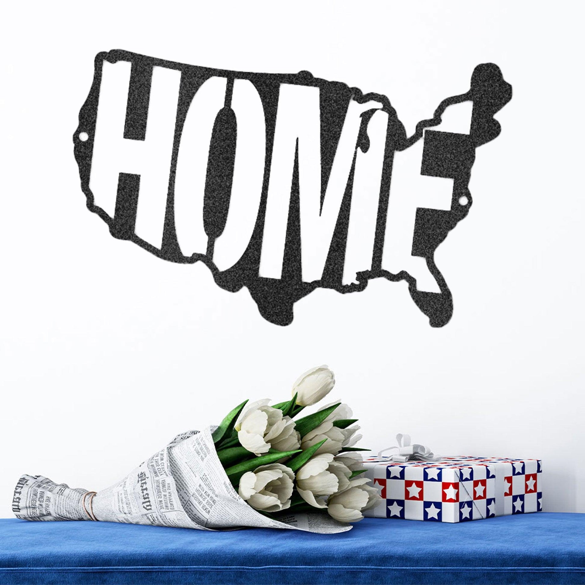 USA Home Indoor Outdoor Steel Wall Sign - Mallard Moon Gift Shop