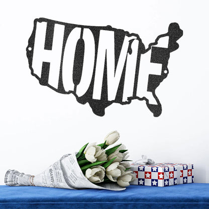 USA Home Indoor Outdoor Steel Wall Sign - Mallard Moon Gift Shop