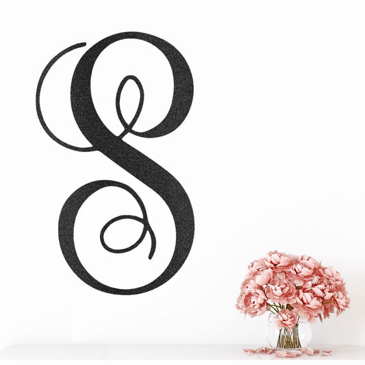 Fancy Initial Custom Monogram Metal Wall Art - Mallard Moon Gift Shop