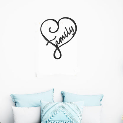 Family Love Indoor Outdoor Steel Wall Sign Metal Art - Mallard Moon Gift Shop