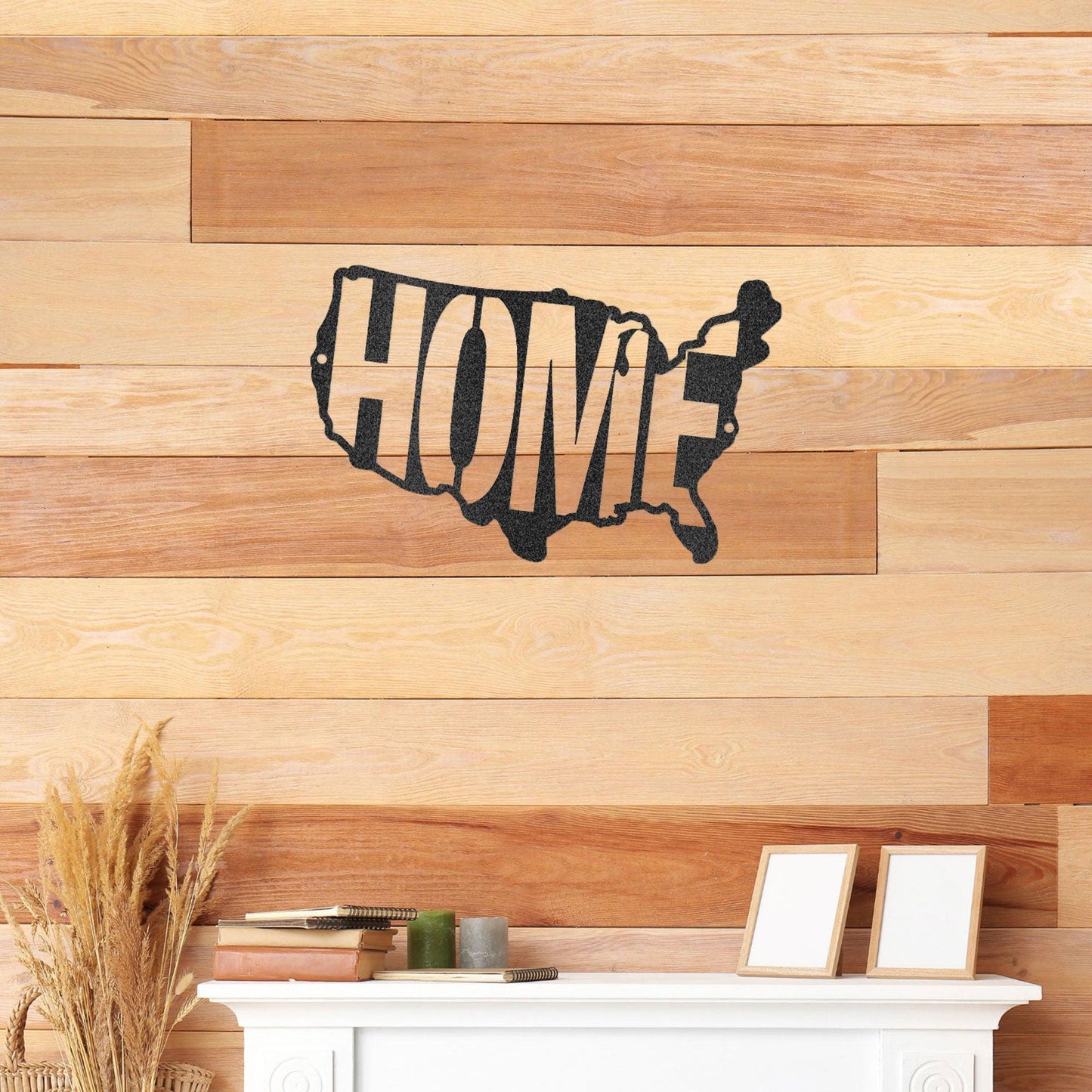 USA Home Indoor Outdoor Steel Wall Sign - Mallard Moon Gift Shop