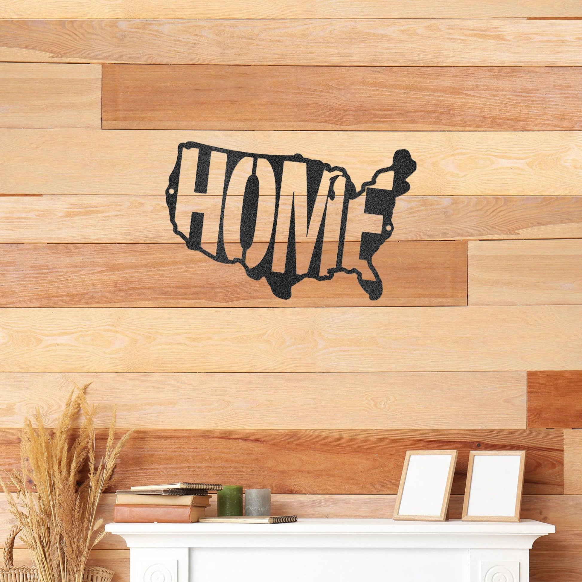 USA Home Indoor Outdoor Steel Wall Sign - Mallard Moon Gift Shop