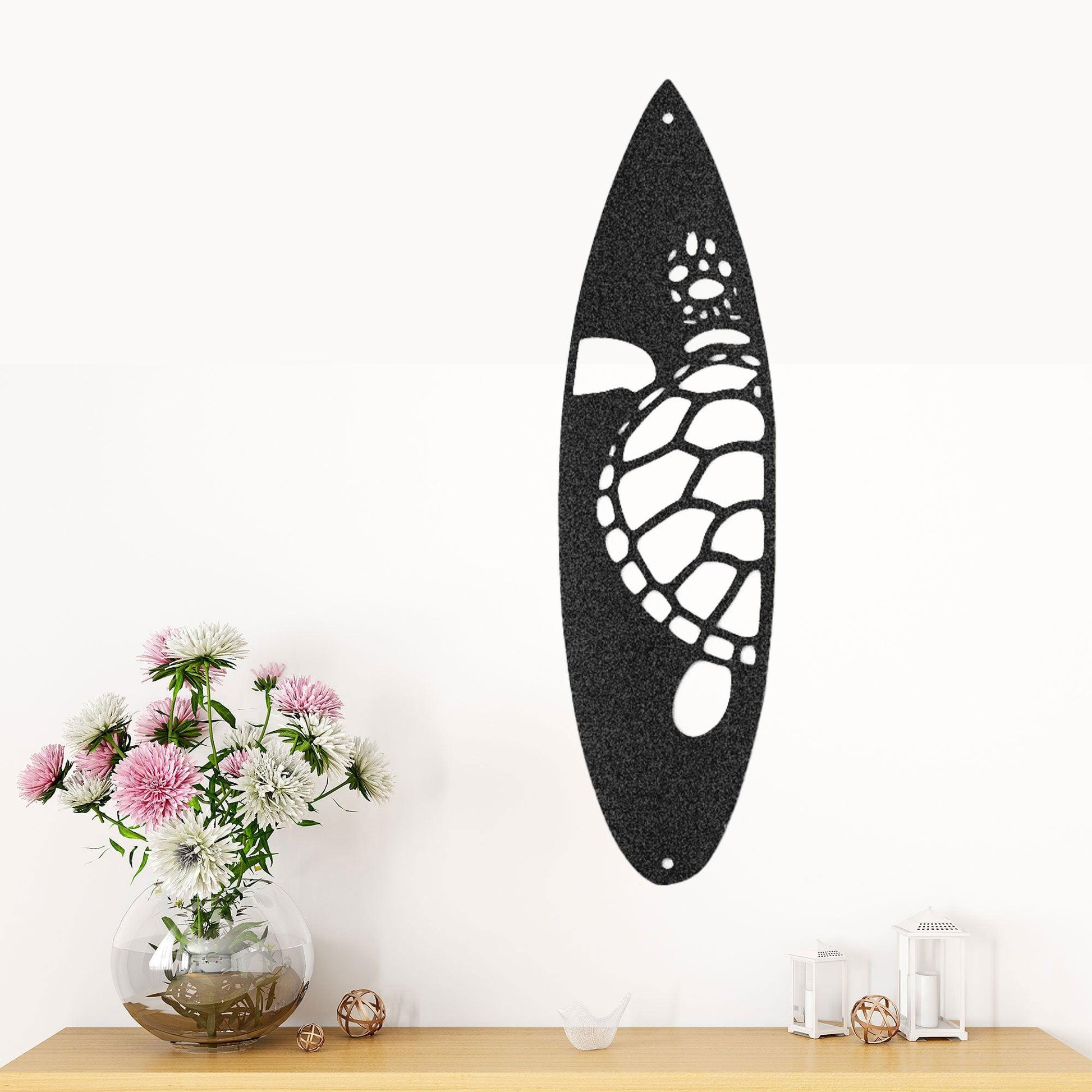 Surfboard Sea Turtle Indoor Outdoor Steel Wall Sign - Mallard Moon Gift Shop