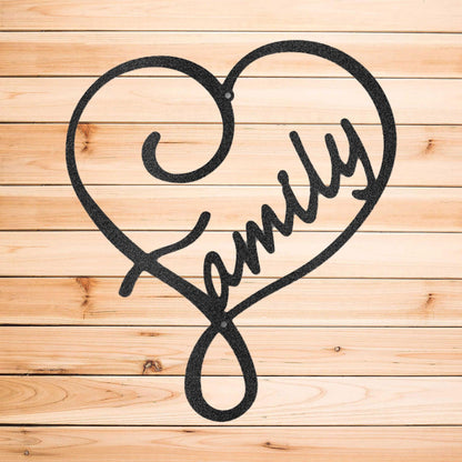 Family Love Indoor Outdoor Steel Wall Sign Metal Art - Mallard Moon Gift Shop