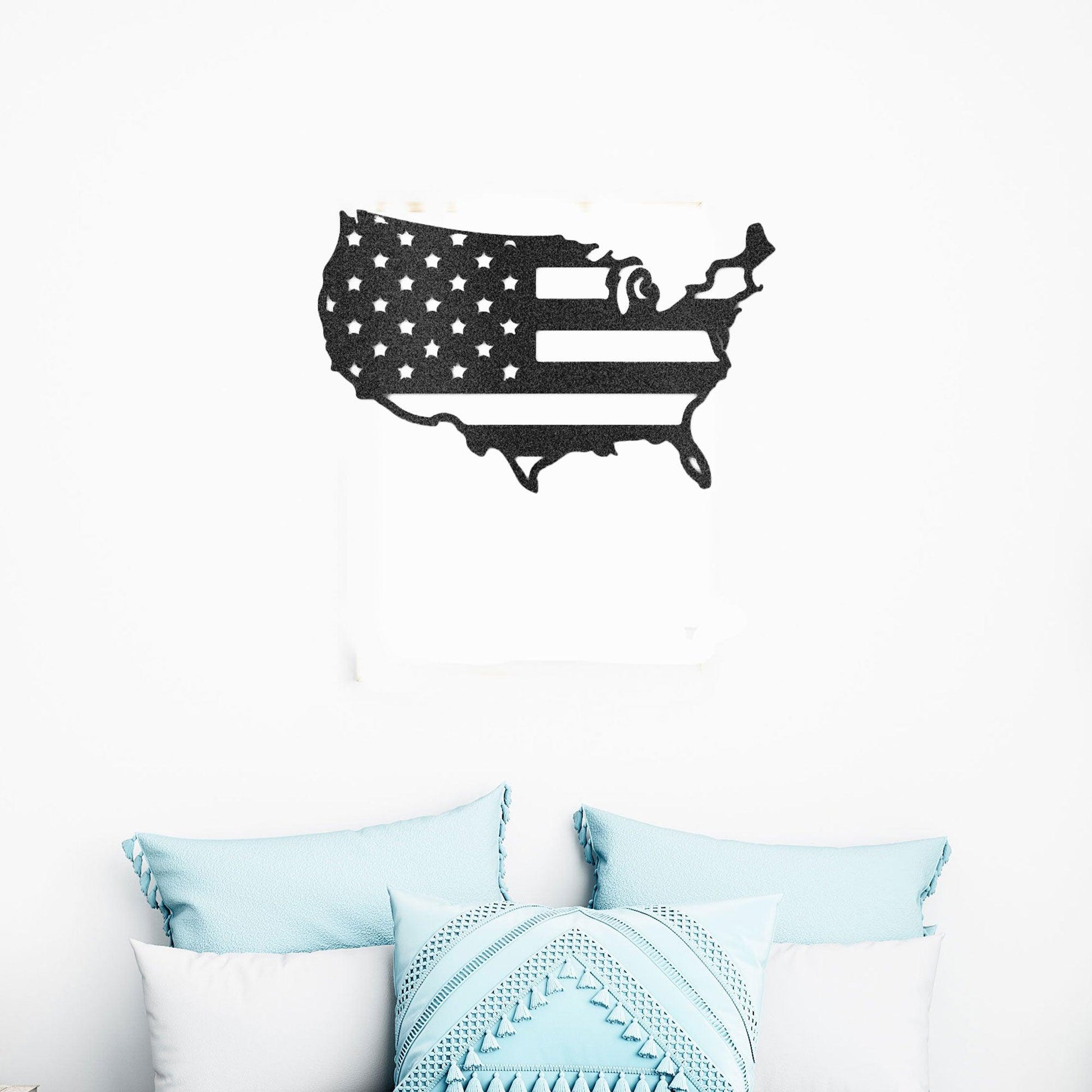 USA Flag Indoor Outdoor Steel Wall Sign Art - Mallard Moon Gift Shop