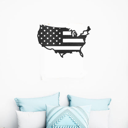 USA Flag Indoor Outdoor Steel Wall Sign Art - Mallard Moon Gift Shop