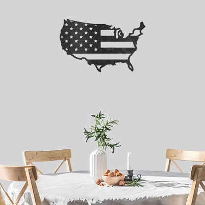 USA Flag Indoor Outdoor Steel Wall Sign Art - Mallard Moon Gift Shop