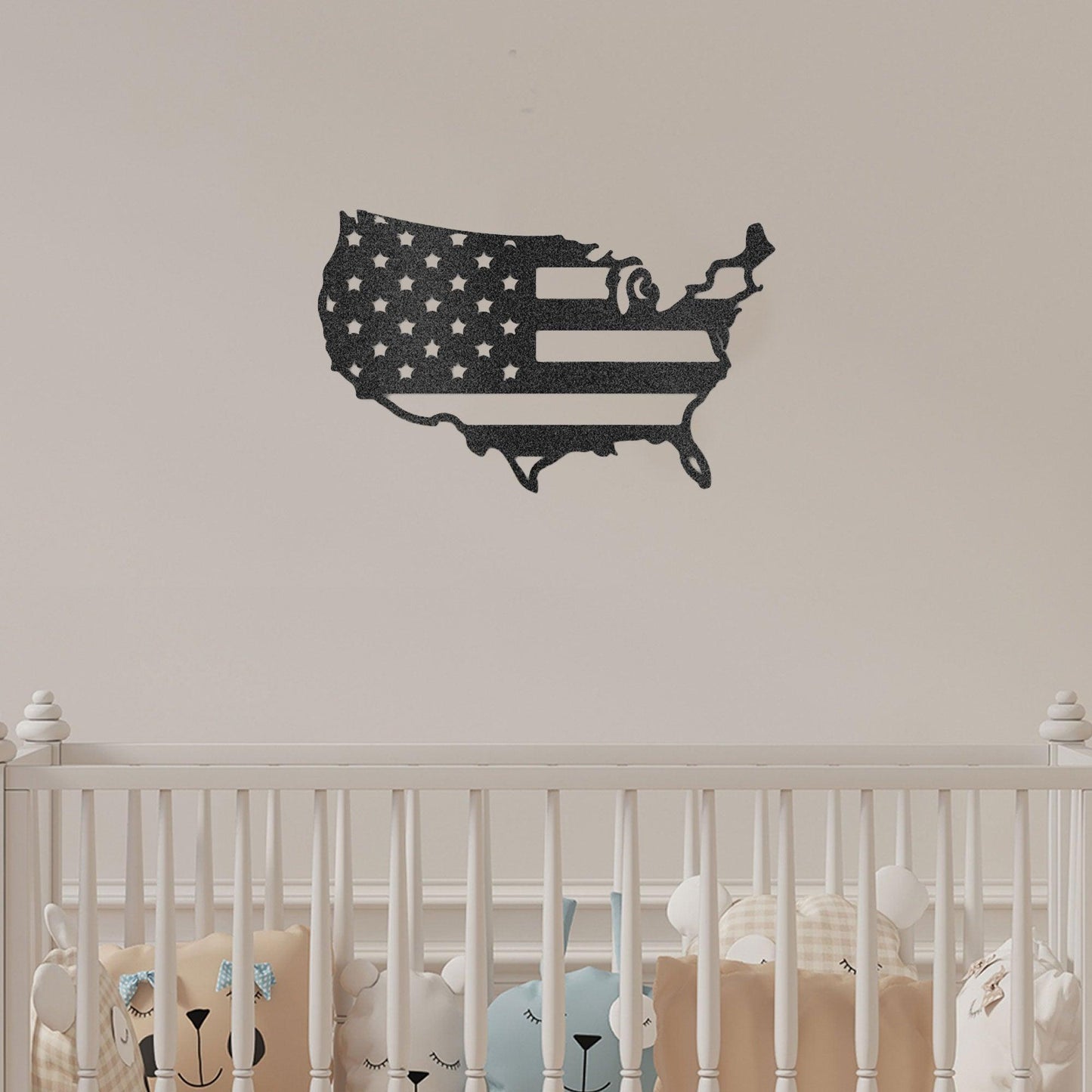 USA Flag Indoor Outdoor Steel Wall Sign Art - Mallard Moon Gift Shop