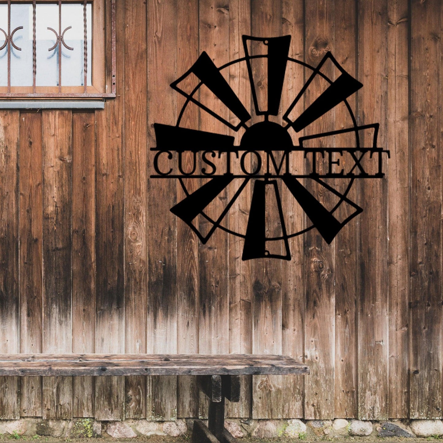 Windmill Cutom Metal Art Rustic Farmhouse - Mallard Moon Gift Shop