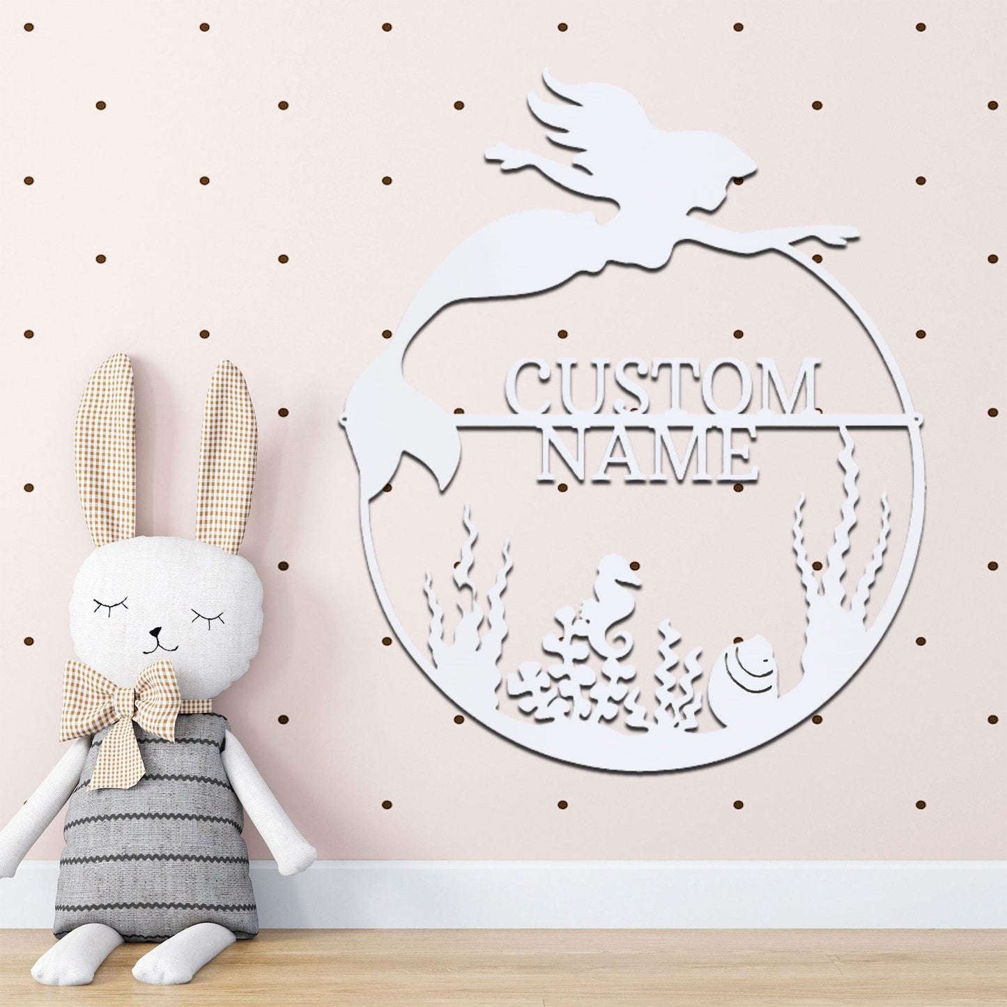 Mermaid Custom Name Metal Art Wall Sign - Mallard Moon Gift Shop