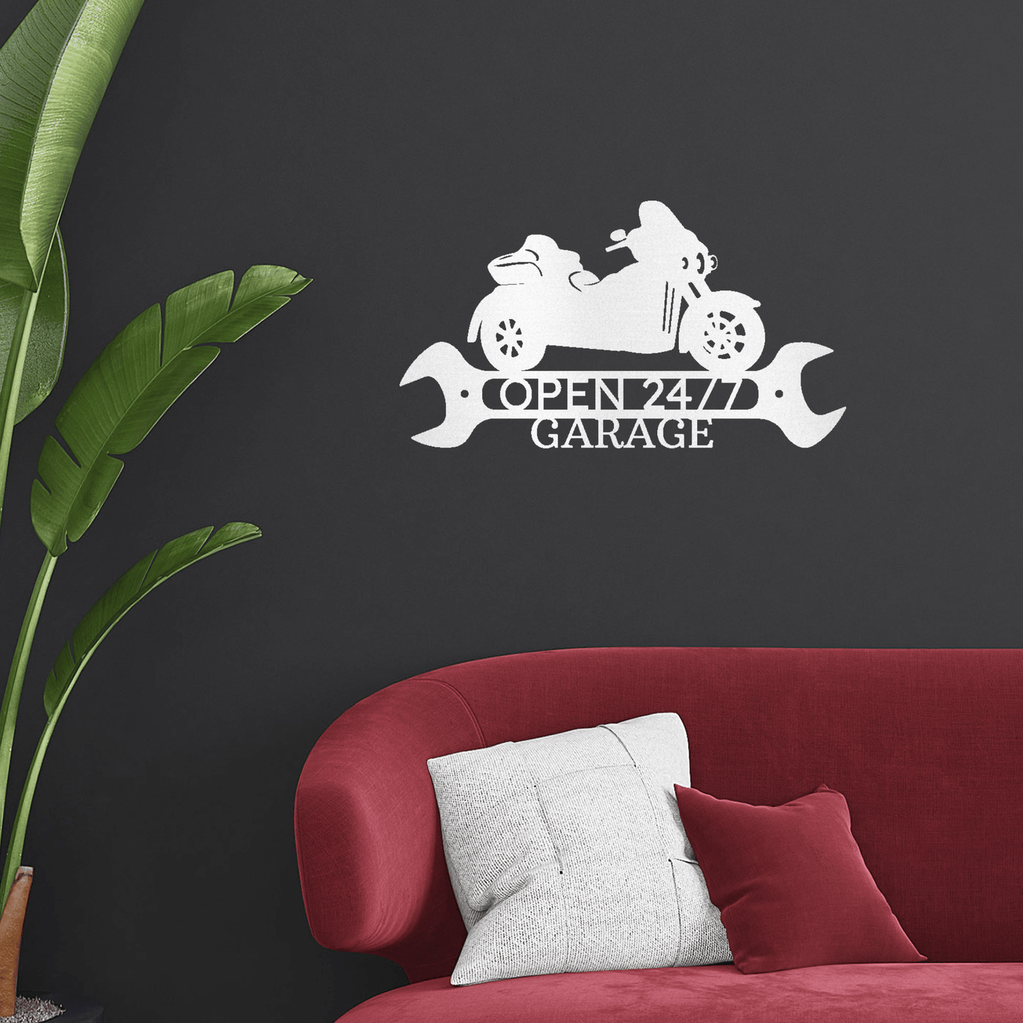 Trike Motorcycle Shop Custom Monogram Metal Art Wall Sign - Mallard Moon Gift Shop