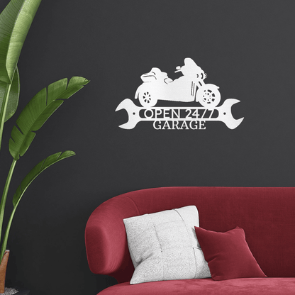 Trike Motorcycle Shop Custom Monogram Metal Art Wall Sign - Mallard Moon Gift Shop