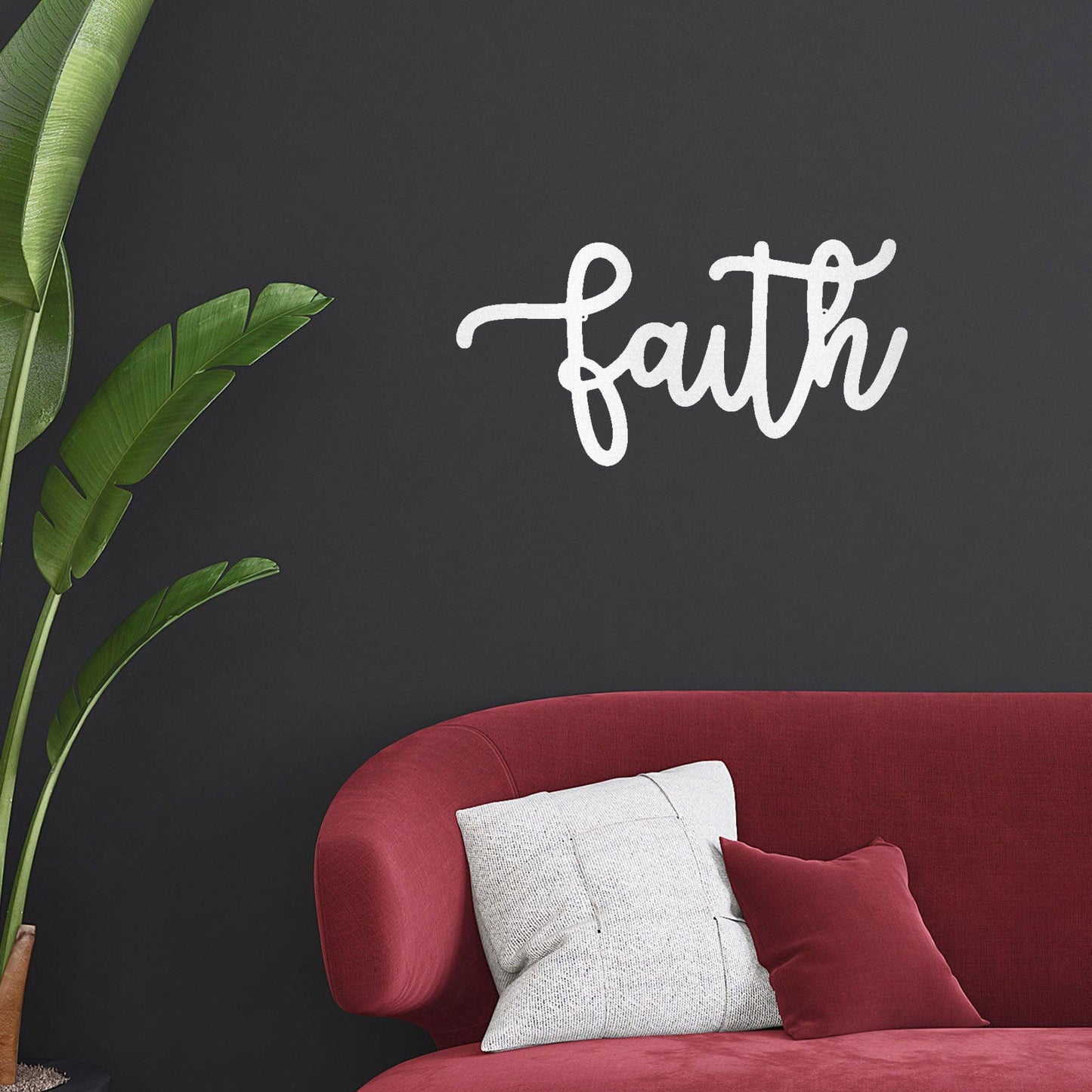 Faith Script Indoor Outdoor Steel Wall Sign - Mallard Moon Gift Shop