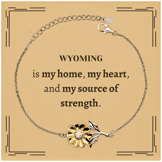 Wyoming is my home Gifts, Lovely Wyoming Birthday Christmas Sunflower Bracelet For People from Wyoming, Men, Women, Friends - Mallard Moon Gift Shop